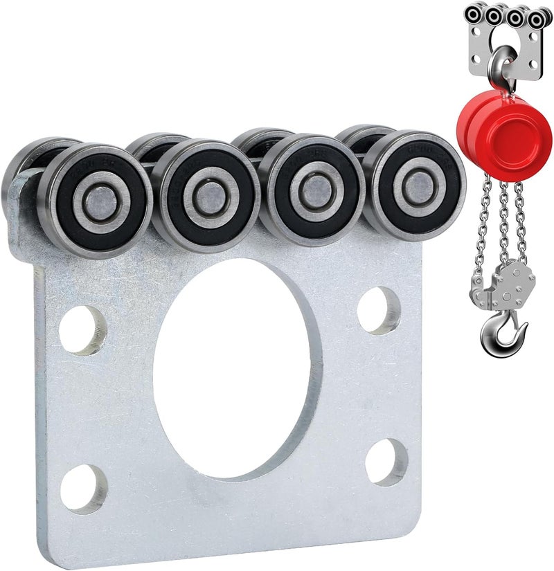Fuperoo 8 Wheel Trolley Assembly Rollers.Bearing Trolley Assembly.The top of The Trolley has Room for Set Screws, Allowing The use of a 1-5/8" high Strut Channel - Image 1